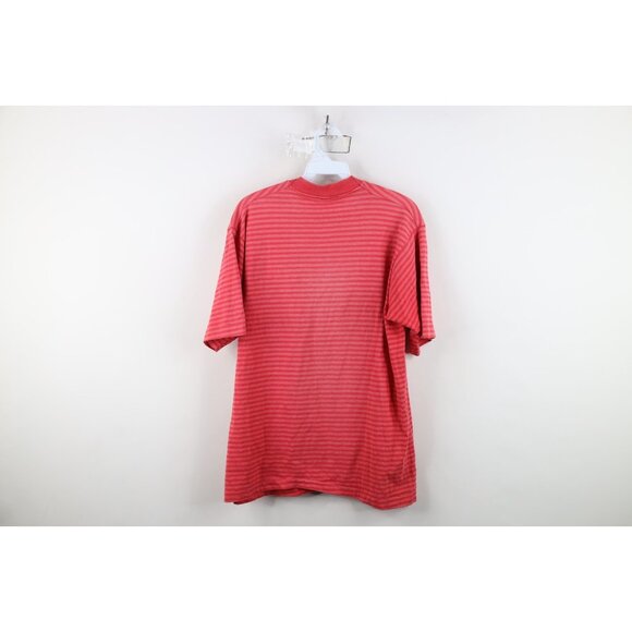 Vintage 90s Streetwear Mens Medium Faded Striped Short Sleeve T-Shirt Red Pink - Picture 11 of 13